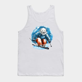 Big polar bear skiing Tank Top